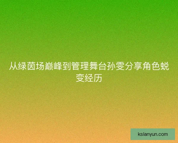 从绿茵场巅峰到管理舞台孙雯分享角色蜕变经历