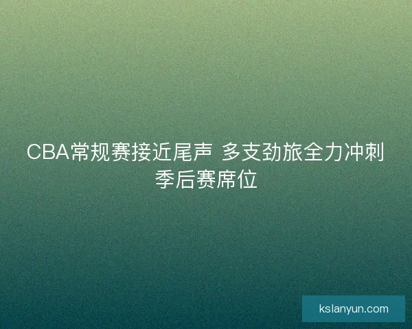 CBA常规赛接近尾声 多支劲旅全力冲刺季后赛席位